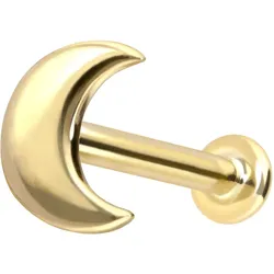 14 Karat Gold Labret mit Innengewinde MOND