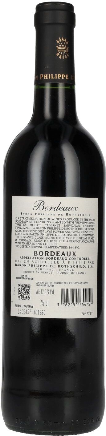 Baron Philippe de Rothschild Bordeaux Rouge 2024 12,5% Vol. 0,75l