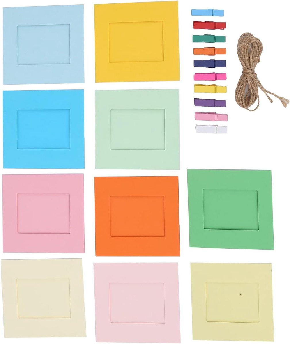 Set van 10 herbruikbare papieren fotolijsten van karton