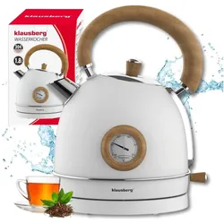 Klausberg Czajnik CZAJNIK ELEKTRYCZNY 1,8L Z TERMOMETREM KB-9007 RETRO, Wasserkocher, Weiss