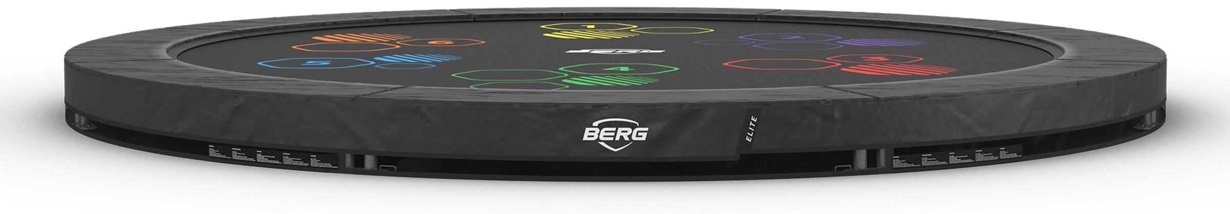 BERG Bodentrampolin Elite InGround 430 Stahlrahmen Grau Levels