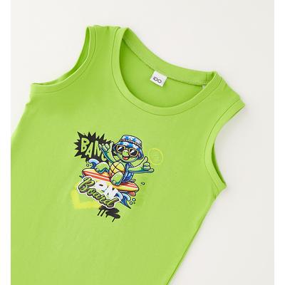 Anzugweste IDO "BABY BOY SUMMER T-SHIRT", Jungen, Gr. 128, grün, 100% Baumwolle, Westen Anzugweste
