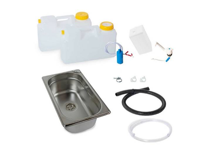ad-ideen Waschbecken Miniküche Campingküche Novo Bausatz Batterie 265x160x100mm T5