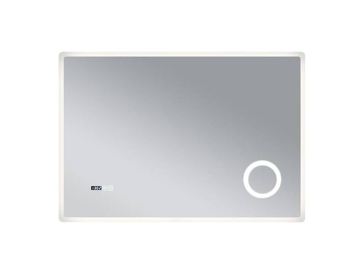 pro.tec Badezimmerspiegel Racale, Weiß, Glas, Metall, Rechteckig, 100x70x3 cm, Badezimmer, Badezimmerspiegel, Badspiegel