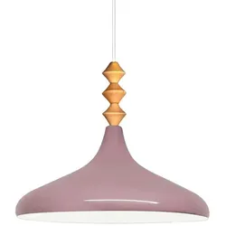 Bamyum Champion Holz Metall E27 Moderne Lila Pendellampe