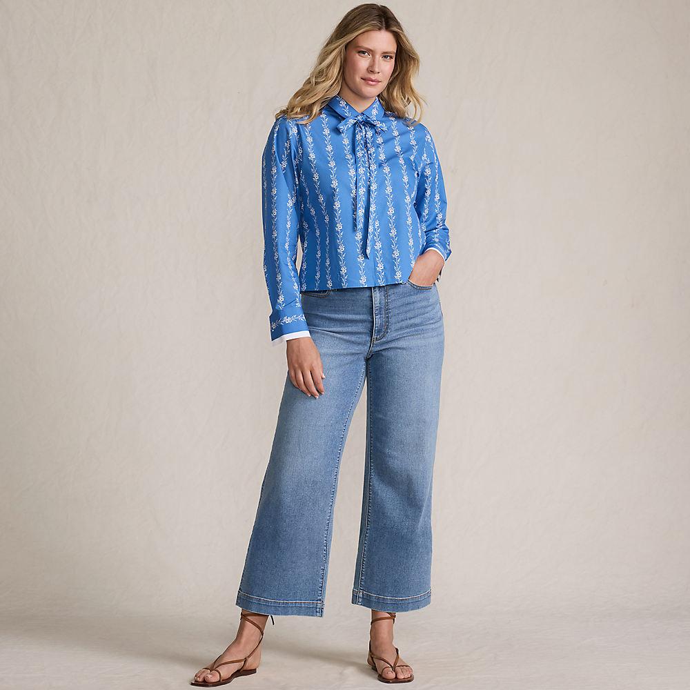 Recover Culotte-Jeans High Waist, Damen, size: regular, Blau, Baumwolle/Elasthan, by Lands' End
