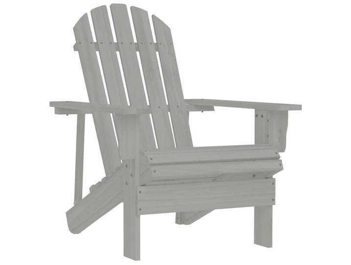 vidaXL Gartenstuhl Holz Grau, Rechteckig, 90x88x70 cm, Gartenmöbel, Gartensessel, Gartenstühle