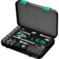 8100 SA 4 Zyklop Speed-Knarrensatz, zöllig, 1/4", Werkzeug-Set schwarz/grün, 41-teilig, Speed-Knarre mit schwenkbarem Kopf