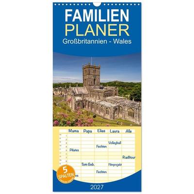 Familienplaner 2027 - Großbritannien - Wales mit 5 Spalten (Wandkalender, 21 x 45 cm) CALVENDO