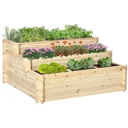 Outsunny - Hochbeet - 117L x 100B x 54H cm - naturholz