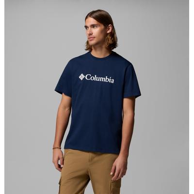 T-Shirt COLUMBIA "CSC Basic Logo Tee", Herren, Gr. S (46), blau (collegiate navy, gem columbia), Jersey, Obermaterial: 100% Baumwolle, normal, Rundhals, Shirts T-Shirt, Kurzarm, mit Rundhalsausschnitt, aus Baumwolle, sportliche Passform