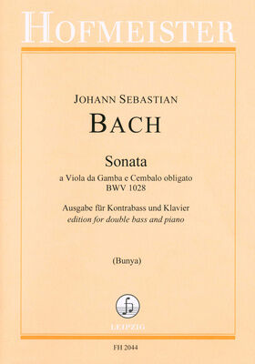Friedrich Hofmeister Verlag Bach Sonata BWV1028 Kontrabass