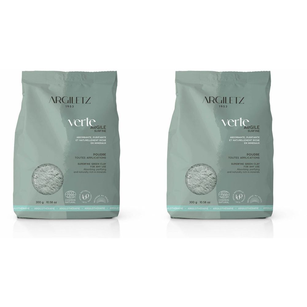 Argiletz Argile verte surfine x2 2x300 g Puder