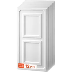 VEVOR 12 Stk. Deckenpaneele PVC-Deckenplatten Deckenfliesen 605x1215mm Weiß, 3D-Konstruktion, Stoßfest, Brandschutz, Zuschneidbar, Für Abgehängte Decke Geeignet, Moderne Innendekoration für Heim Büro