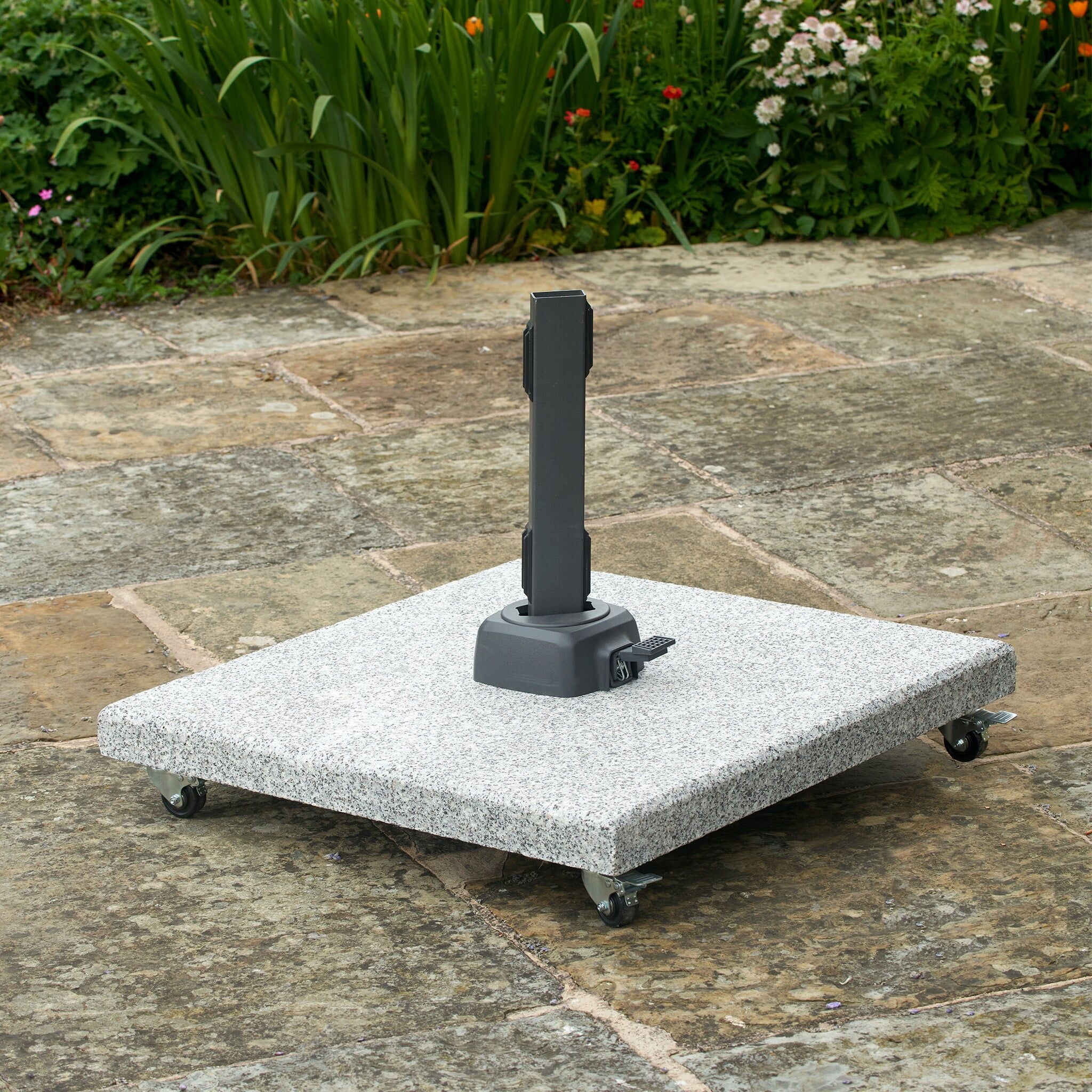 Pacific Lifestyle - Salerno Hammered Grey Granite 90KG Wheeled Parasol Base