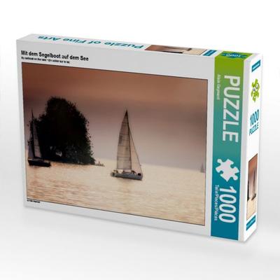 CALVENDO Puzzle Mit dem Segelboot auf dem See | 1000 Teile Lege-Größe 64x48cm Foto-Puzzle für glückliche Stunden