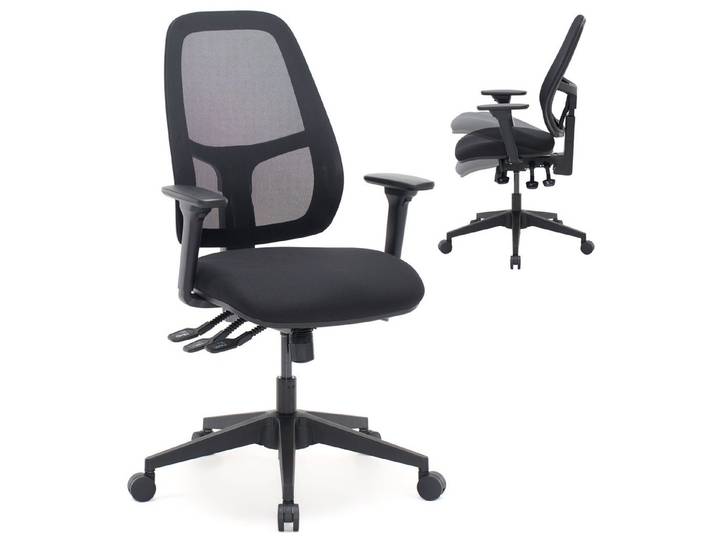 SeedWave Bürostuhl Höhenverstellbarer Drehstuhl mit Netz Hochlehne bis 63cm, 3D Armlehnen, Schreibtischstuhl bis 150kg belastbar, Sitztiefe & Neigung verstellbar