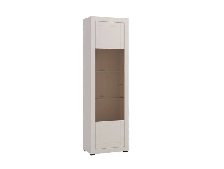 Home affaire Vitrine Essex Vitrinenschrank, Glasschrank, Standvitrine, Highboard/Sideboard Präzise Heißfolienprägung, Metallgriff, Eleganter Glasboden
