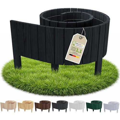 Floranica Borderrand Hout Zwart - Grenenhouten Tuinafscheiding op Rol - Hoogte: 30 cm