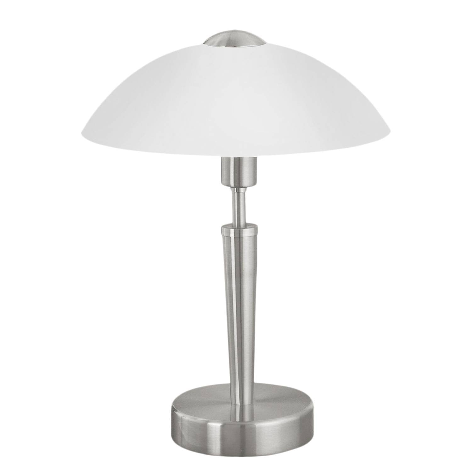 Eglo Solo 1 Tafellamp Nikkel Mat met Witte Kap - 35 cm