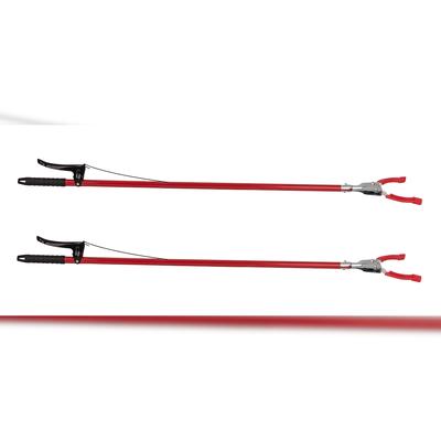 BigDean 2x Greifzange 92cm lang - aus Metall & Kunststoff - Müllzange Greifhilfe für Senioren Müll-Greifer Laubzange Aufhebehilfe
