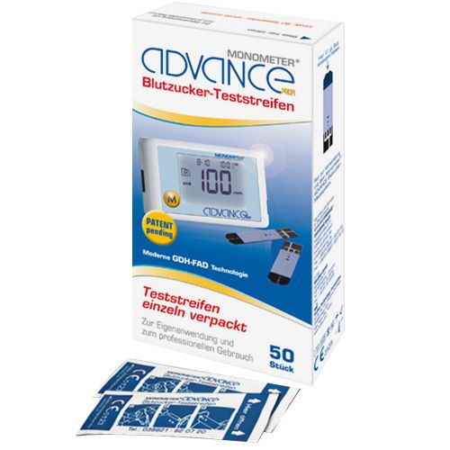 Advance Monometer Blutzucker Teststr.GDH single 50x1 St Teststreifen