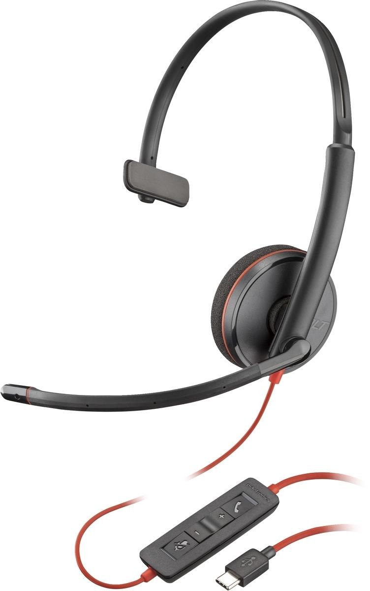 HP Poly Blackwire 3210 Over-ear Hoofdtelefoon USB-C Zwart