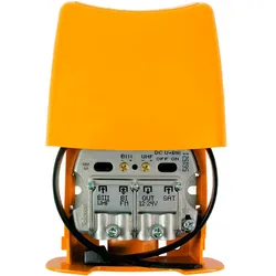 Televes Nanokom Mastverstärker VHF/UHF+FM+SAT K21-48 LTE700 (DVB-S / -S2, DVB-T / -T2, UKW / MW / LW), SAT Spiegel + SAT Antennen, Orange