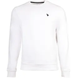 U.S. POLO ASSN. Herren Sweatshirt - Diagonal Fleece Carbon Finish, Rundhals, Baumwolle Weiß / 2XL