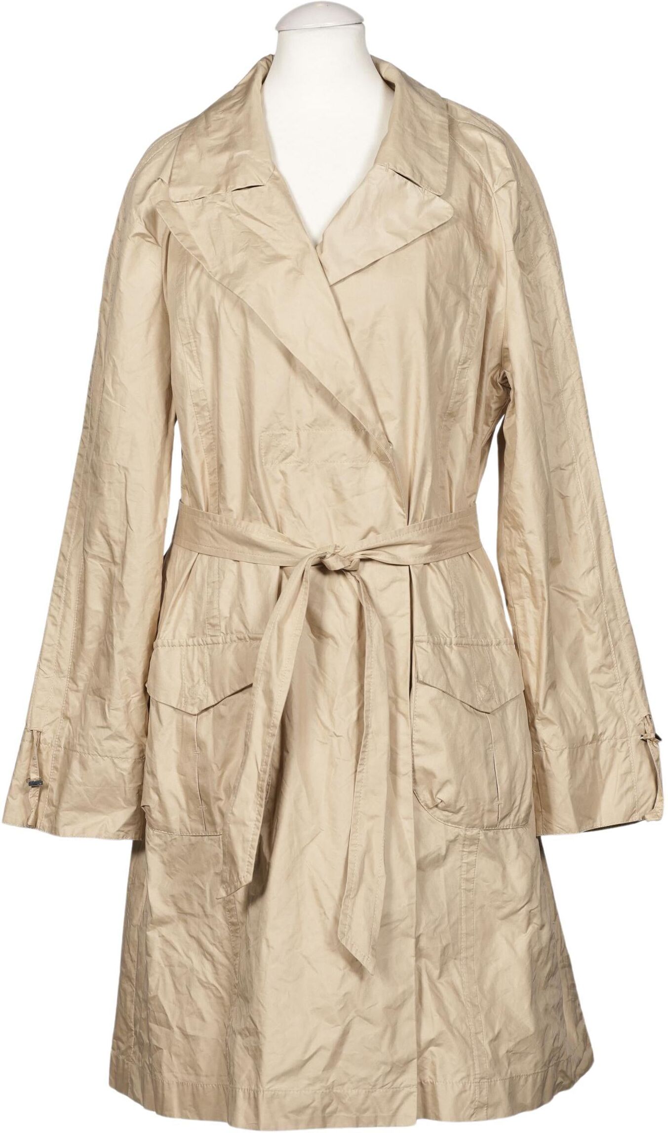Carlo Colucci Damen Mantel, Beige, Gr. EU 40, Synthetik - Second Hand