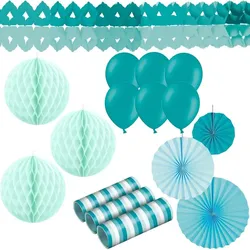 Türkis Mint Party Deko Set Geburtstag Kindergeburtstag