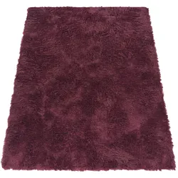 HOCHFLORTEPPICH, einfarbig, aus Polyester, Lila, 80 x 150 cm