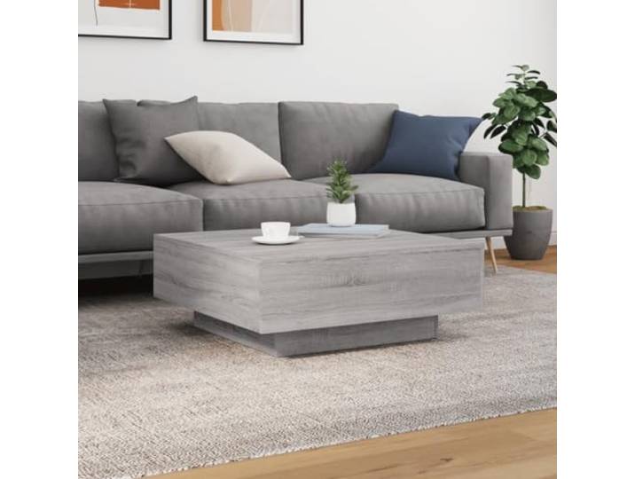 KTHLBRH Couchtisch, Sonoma-Grau, 80 x 80 x 31 cm, mehrschichtiges Holz Robuste Tischplatte, vielseitiges Design, glatte Oberfläche, feuchtigkeitsbeständig