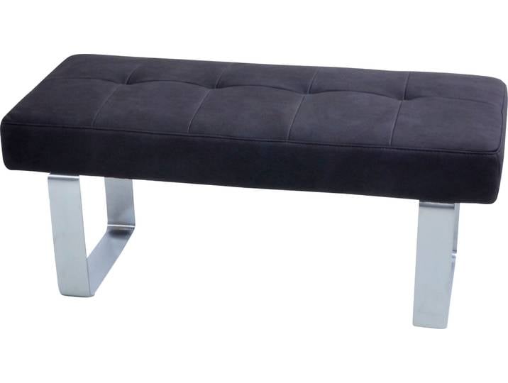 Hockerbank K+W KOMFORT & WOHNEN Santos II , schwarz, B:113cm H:51cm T:49cm, 100% Polyester, Hocker, Hockerbank, Sitzpolsterung aus hochwertigem Kaltschaum, Breite ca. 113 cm