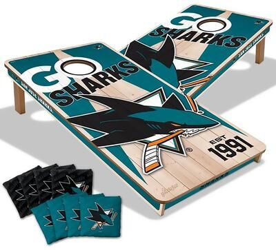 Skip's Garage San Jose Sharks NHL 2x4 Cornhole Board Set