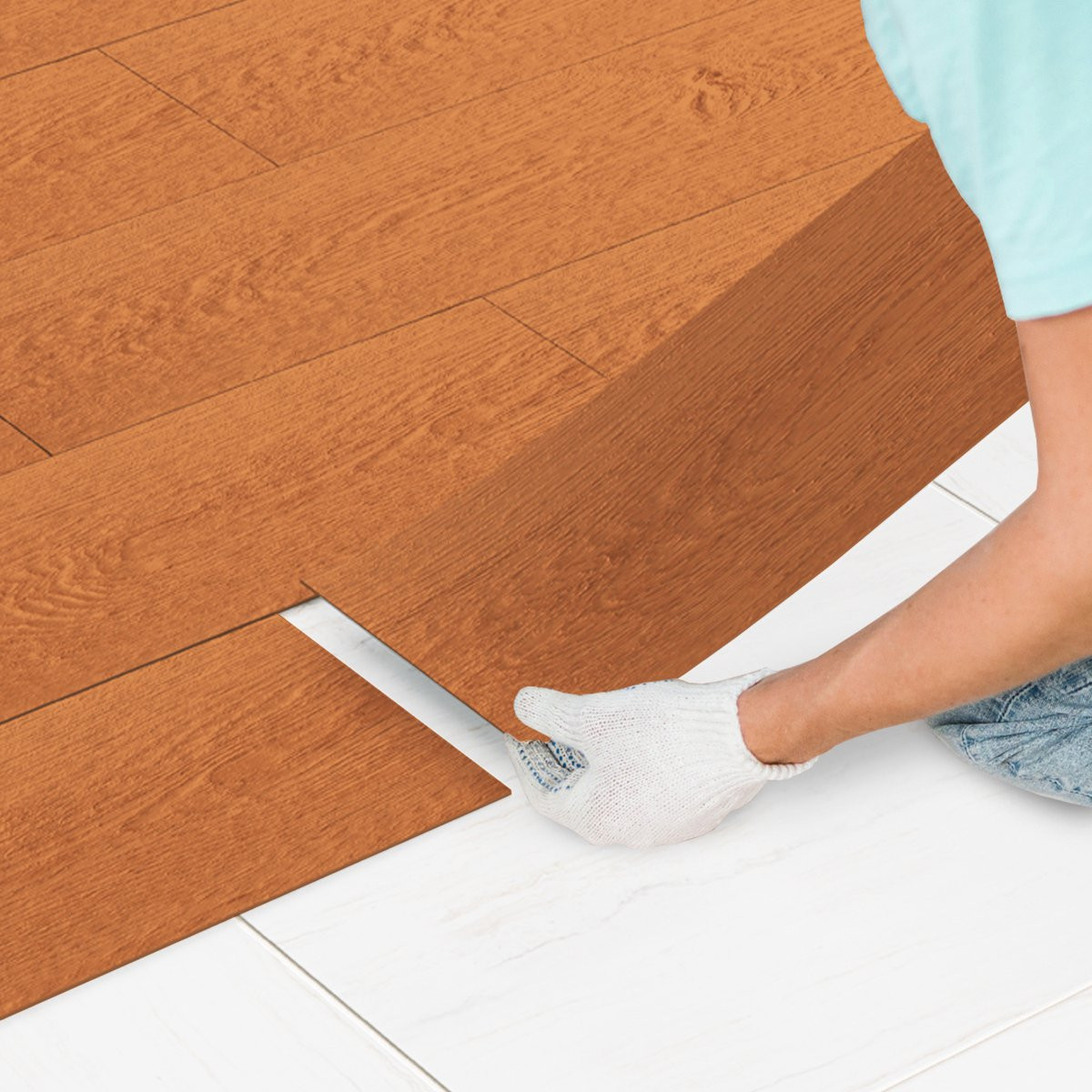 Zelfklevend PVC laminaat vloer met houtlook, Bruin, 3 m² (21 stuks)