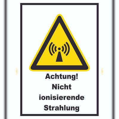 HB-Druck Achtung Nicht ionisierende Strahlung A4 Rückseite selbstklebend Schild