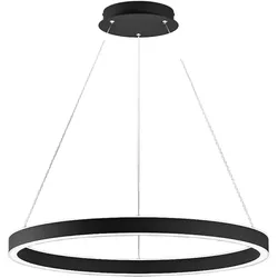 Gea Luce Criseide S/G Schwarze Pendelleuchte – Integrierte LED 80 W 4200 lm 3000 K dimmbar, doppelte Lichtabstrahlung, Aluminium und Silikon – Gealuce
