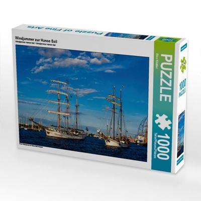CALVENDO Puzzle Windjammer zur Hanse Sail | 1000 Teile Lege-Größe 64x48cm Foto-Puzzle für glückliche Stunden