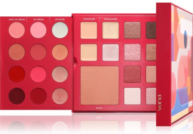 PUPA Milano Pupart M multipurpose palette for eyes and lips BURGUNDY 18.8 g