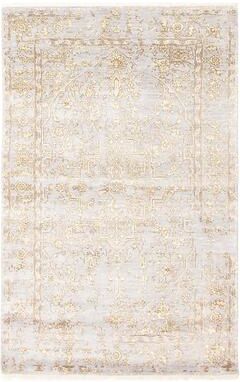 ECARPETGALLERY Hand-knotted Heritage Grey Silk, Wool Rug - 4'0 x 6'2