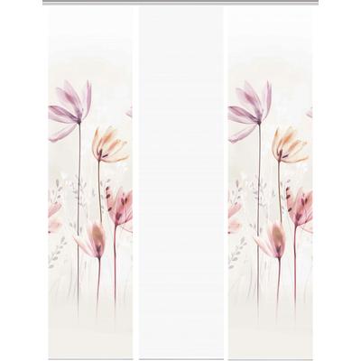 Schiebegardine VISION S "KUKAT", lila (flieder, natur), B:60cm H:260cm, Polyester, Gardinen, DIGITALDRUCK
