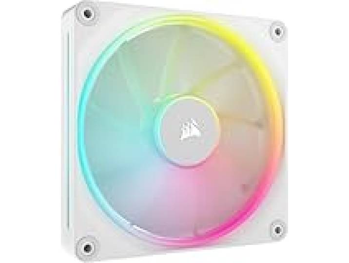 CORSAIR iCUE LINK LX140 RGB 140 mm PWM Ventilateur Paquet Unique – Double Boucles Lumineuses – Requiert le iCUE LINK System Hub (Vendu Séparément) – Technologie CORSAIR AirGuide – Blanc