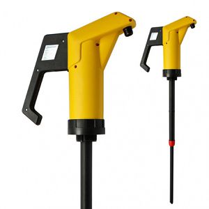 Jessberger Fasspumpe JP-04 gelb, 2 Zoll Gewinde, mit Hebel, für Säuren & Laugen, 200 Liter Fässer, 0,3 Liter pro Hub
