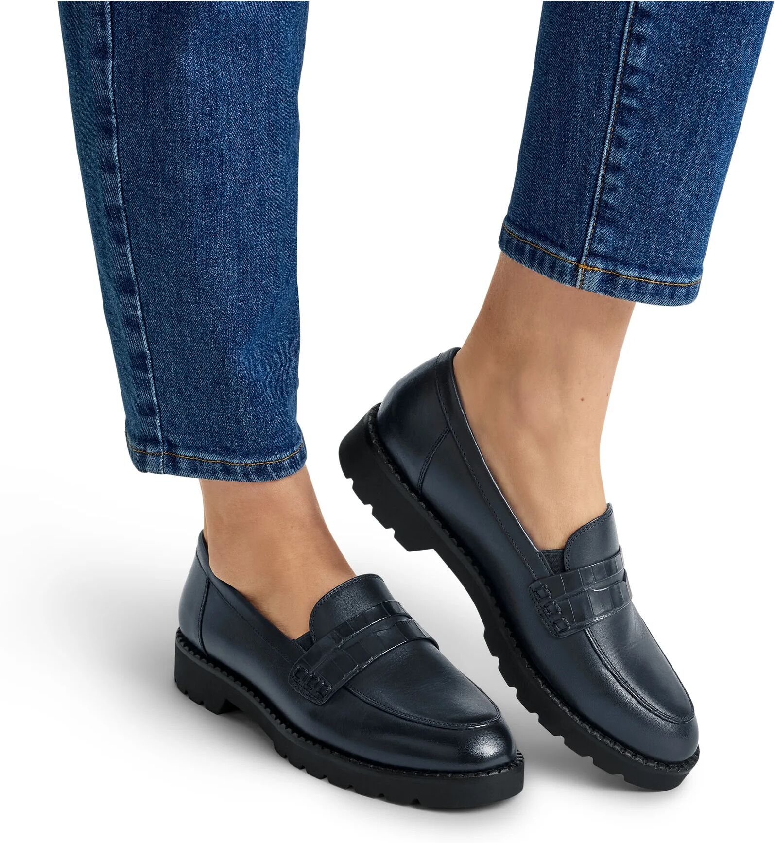 Tchibo - Leder-Loafer - Damen - Gr. 40 - dunkelblau