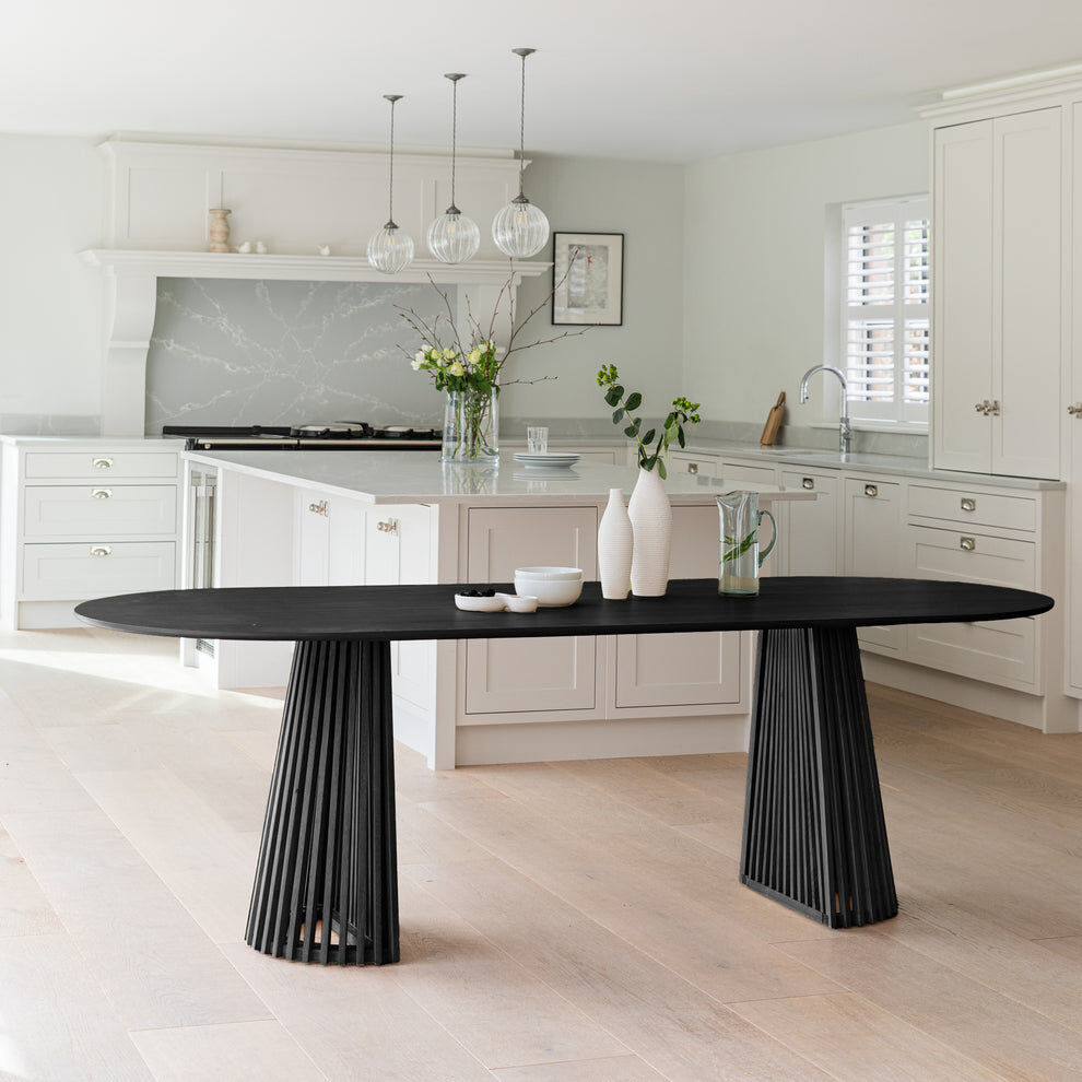 ClassicLiving Hopley Oval Dining Table Black Oak