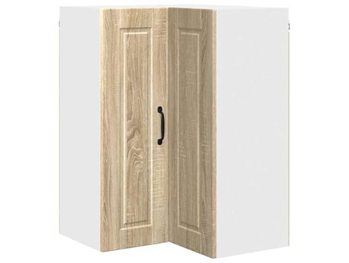 HKTMGDNG Wand-Eckschrank PORTO Sonoma-Eiche Küchenschrank 57x57x80 cm Platzeffizienter Hängeschrank für Küche und Esszimmer mit 2 Türen und 3 geräumigen Fächern aus stabilem Holzwerkstoff.