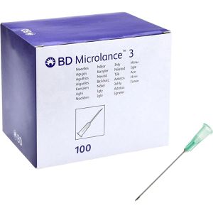 BD Kanülen Microlance 3, 100 Stück, 21G x 1,5 Zoll, grün, sterile Injektionskanüle