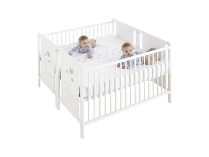 Indi CoolDreams Doppelbett, 120 x 60 cm, Verwendung ab der Geburt Nordischer Kinderstil. Von der Geburt bis zu 3 Jahren. Set inklusive, 2 komplette Einheiten.