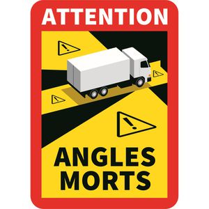 Abtec Fahrzeugkennzeichnung Toter Winkel, Angles Morts, 25 x 17 cm, aus Folie, selbstklebend